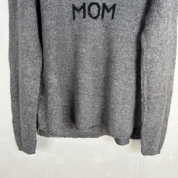 Wooden Ships size M/L sweater jumper FOOTBALL MOM graphic gray mohair wool - Picture 4 of 10